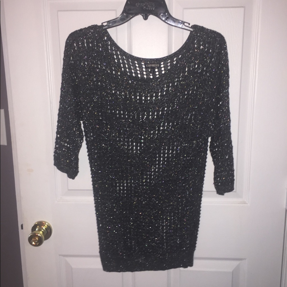 Express grey sparkle sweater